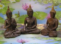 Boeddha bruin 13cm set van 3