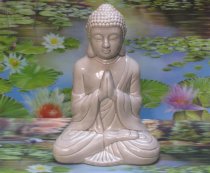 * Boeddha keramiek 19cm met shungiet