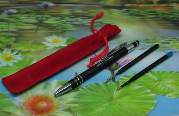 * Metalen stylus pen met Edel shungiet gecoate vullingen