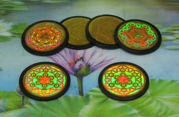 * Hologram 35 mm op ultradun shungiet plaatje 40x2 mm