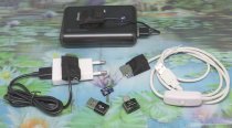 * Compacte Micro-SD MP3-speler voor net en powerbank